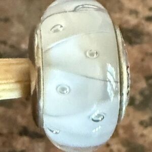 Pandora Retired Murano White Looking Glass Retired 925 ale